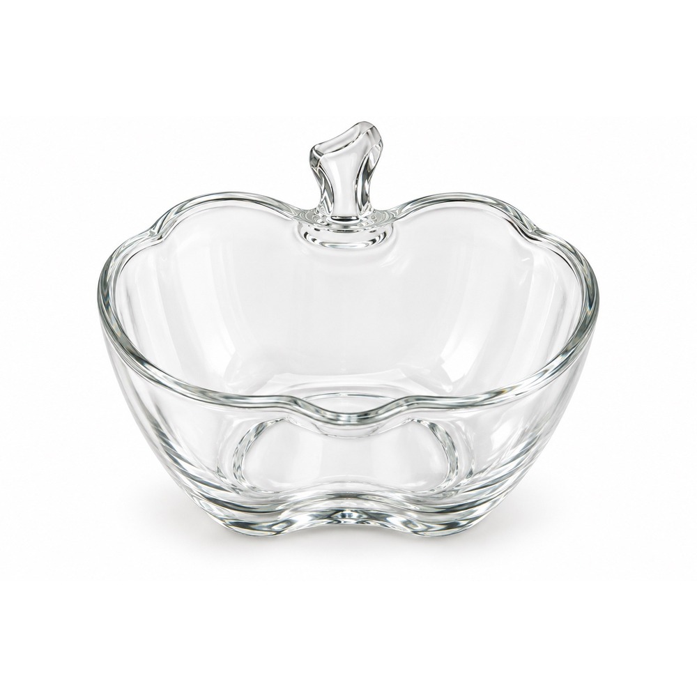 Vintage Hazel Atlas Clear Glass Apple Shaped Bowls Set of 4 MCM Textured Bottom